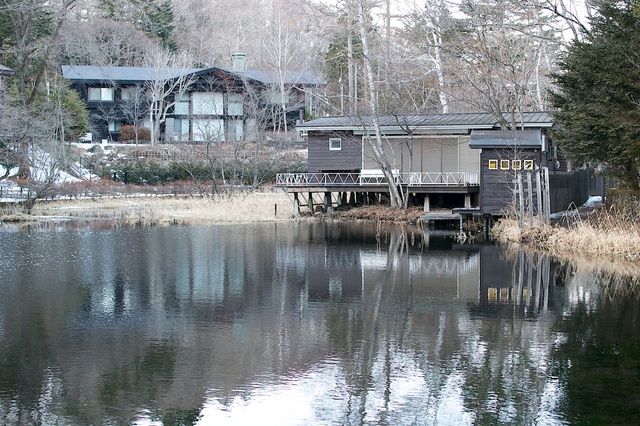 冬の雲場池カフェ