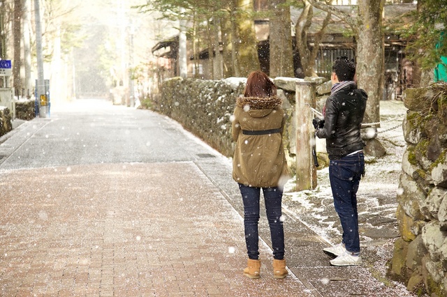 軽井沢、今シーズン初の雪03